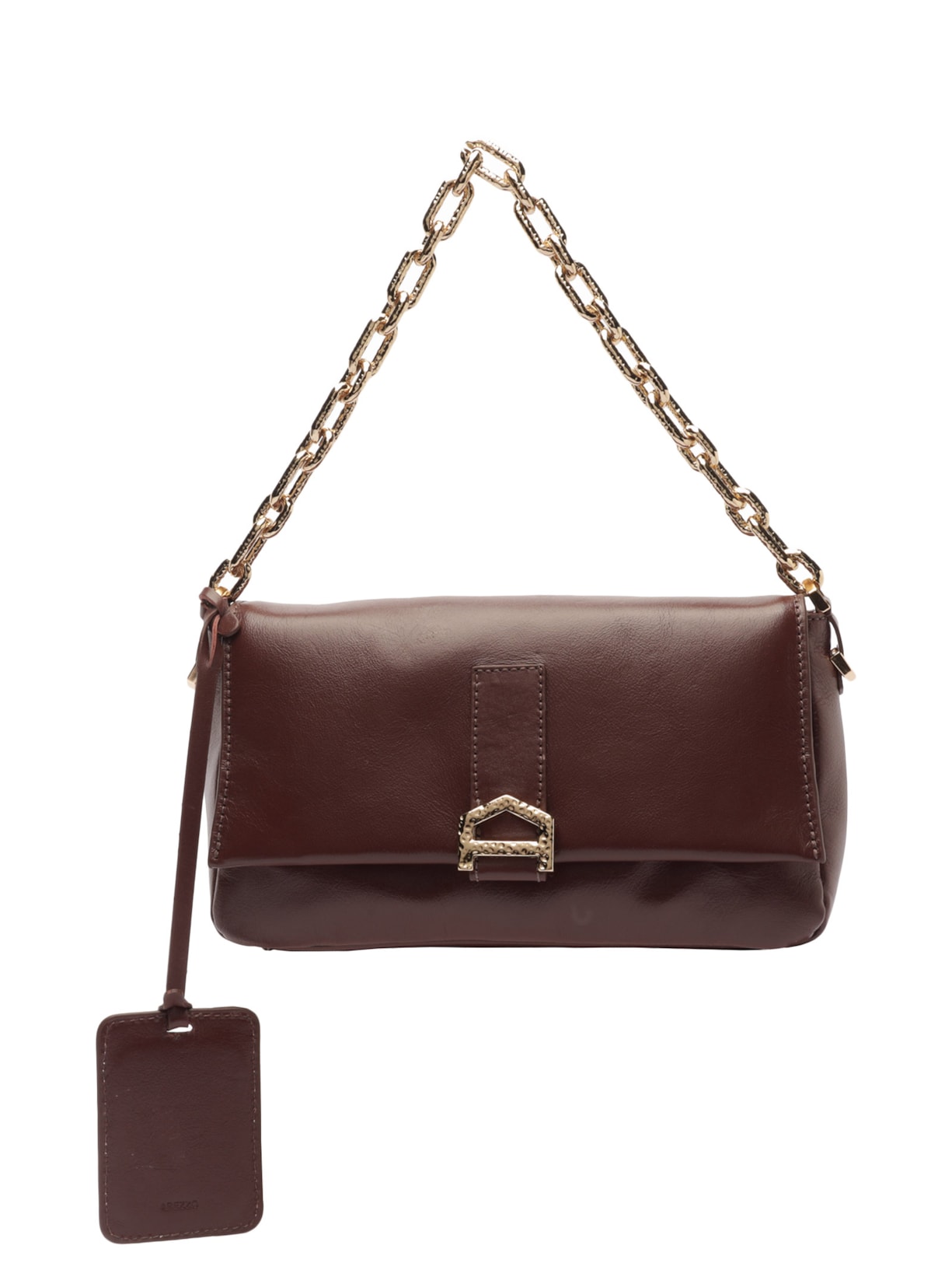 Bolsa Feminina Tiracolo Couro Média Alça Corrente - Marrom