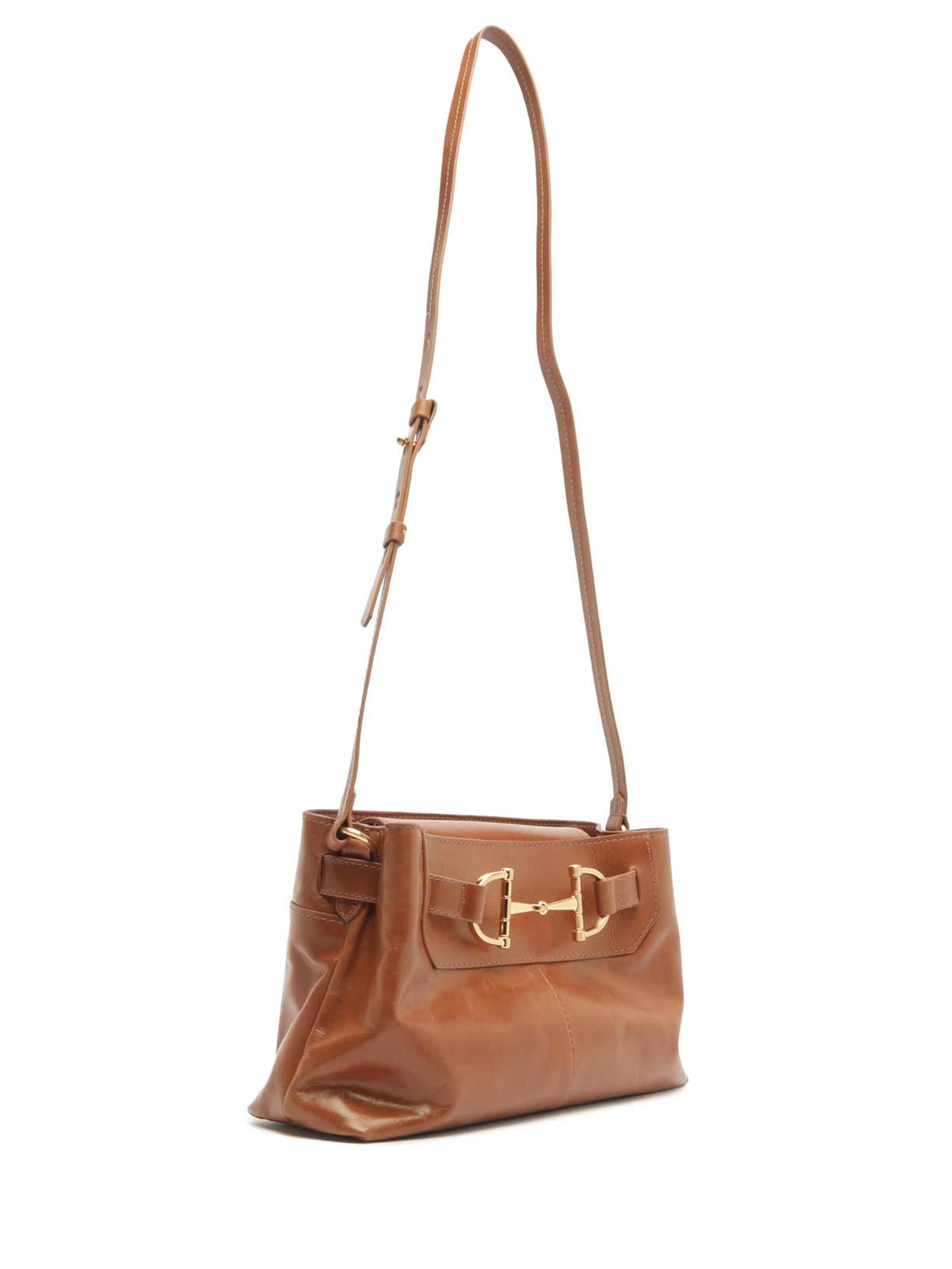 Bolsa Feminina Tiracolo Couro Média Bridão Marrom Arezzo