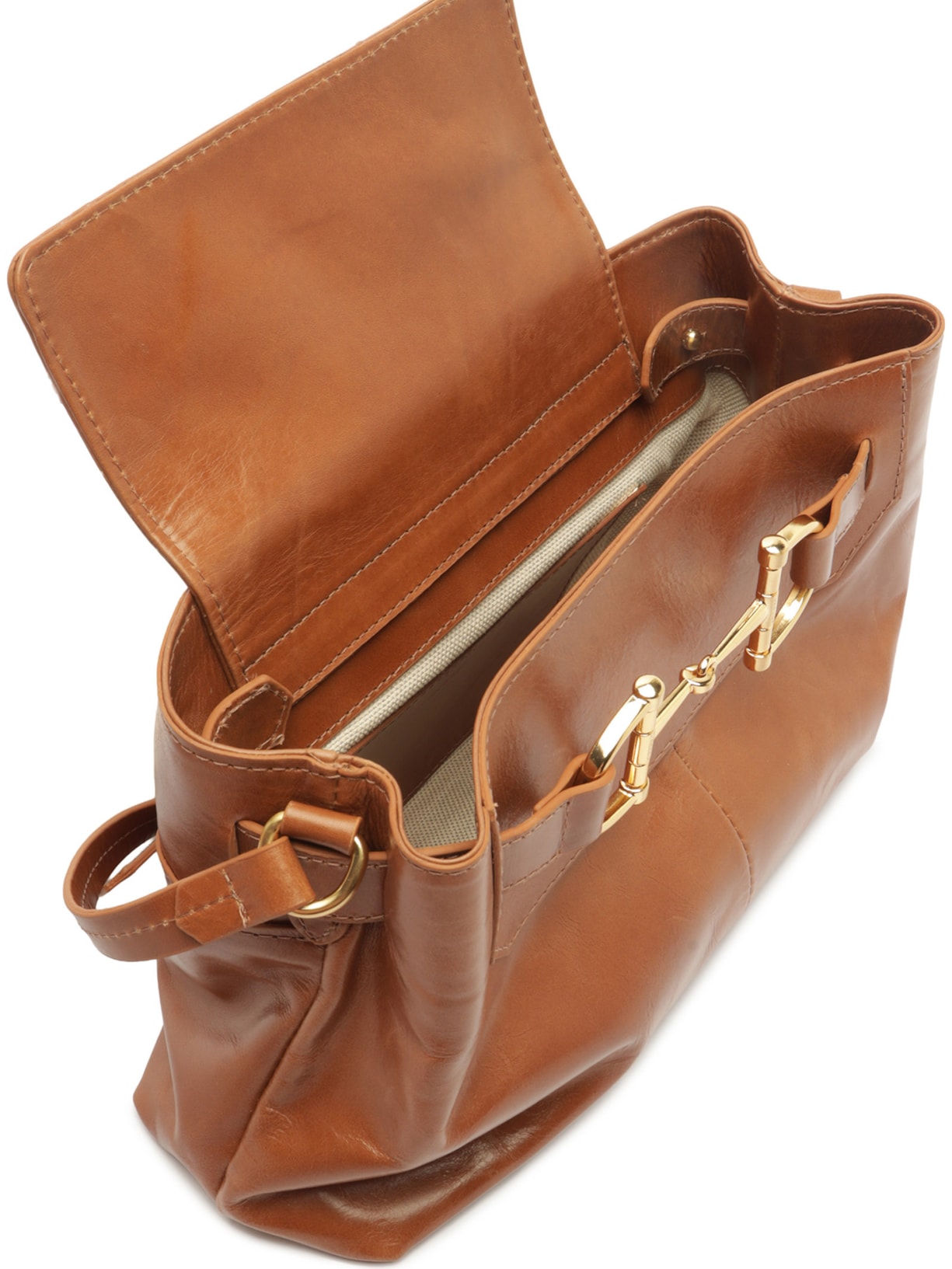 Bolsa Feminina Tiracolo Couro Média Bridão Marrom Arezzo