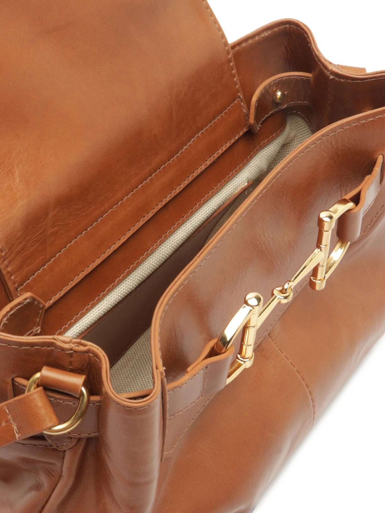 Bolsa Feminina Tiracolo Couro Média Bridão Marrom Arezzo