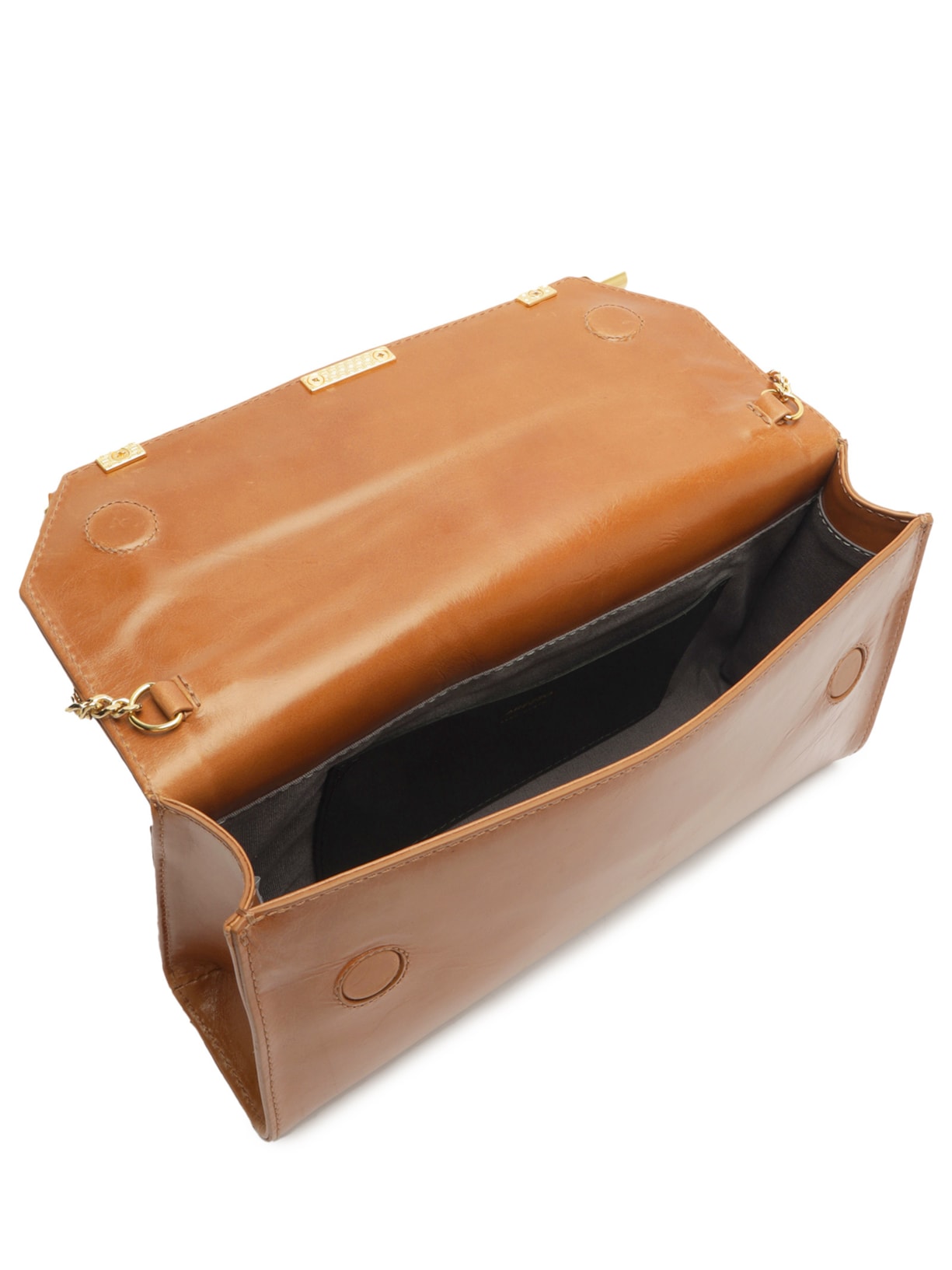 Bolsa Feminina Tiracolo Couro Média Corrente Metais Marrom Arezzo