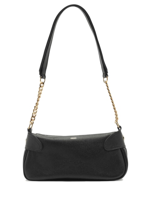 Bolsa Feminina Tiracolo Couro Média Corrente - Preto