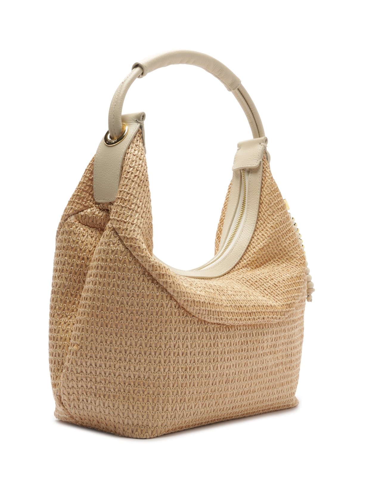 Bolsa Feminina Tiracolo Couro Média Dobrável Bege Arezzo + Isla