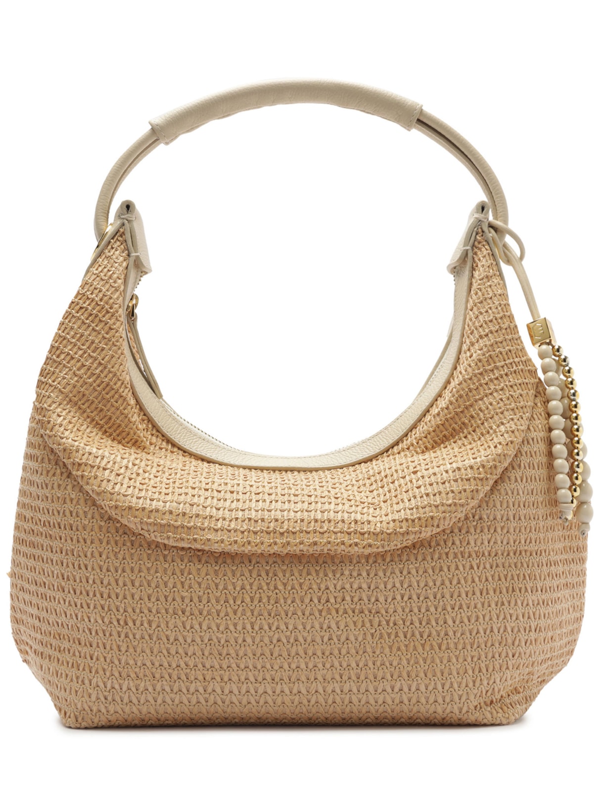 Bolsa Feminina Tiracolo Couro Média Dobrável - Bege