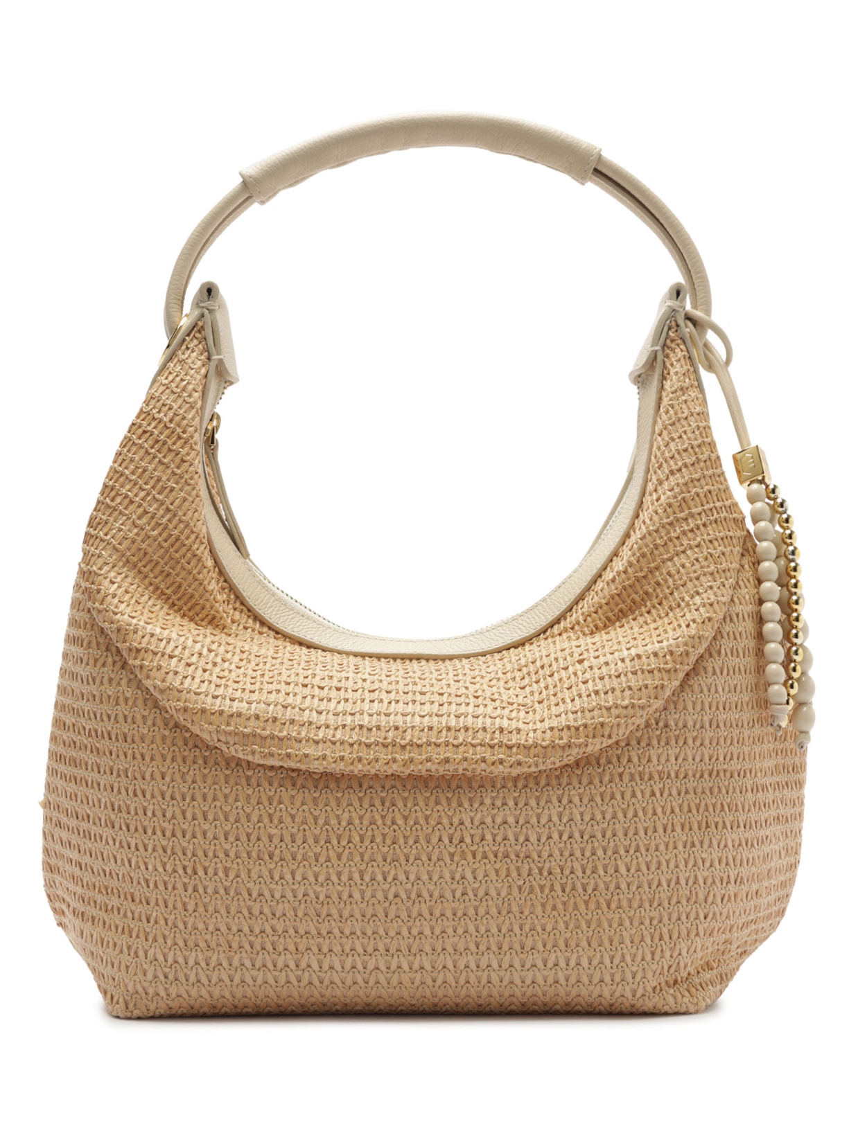 Bolsa Feminina Tiracolo Couro Média Dobrável Bege Arezzo + Isla