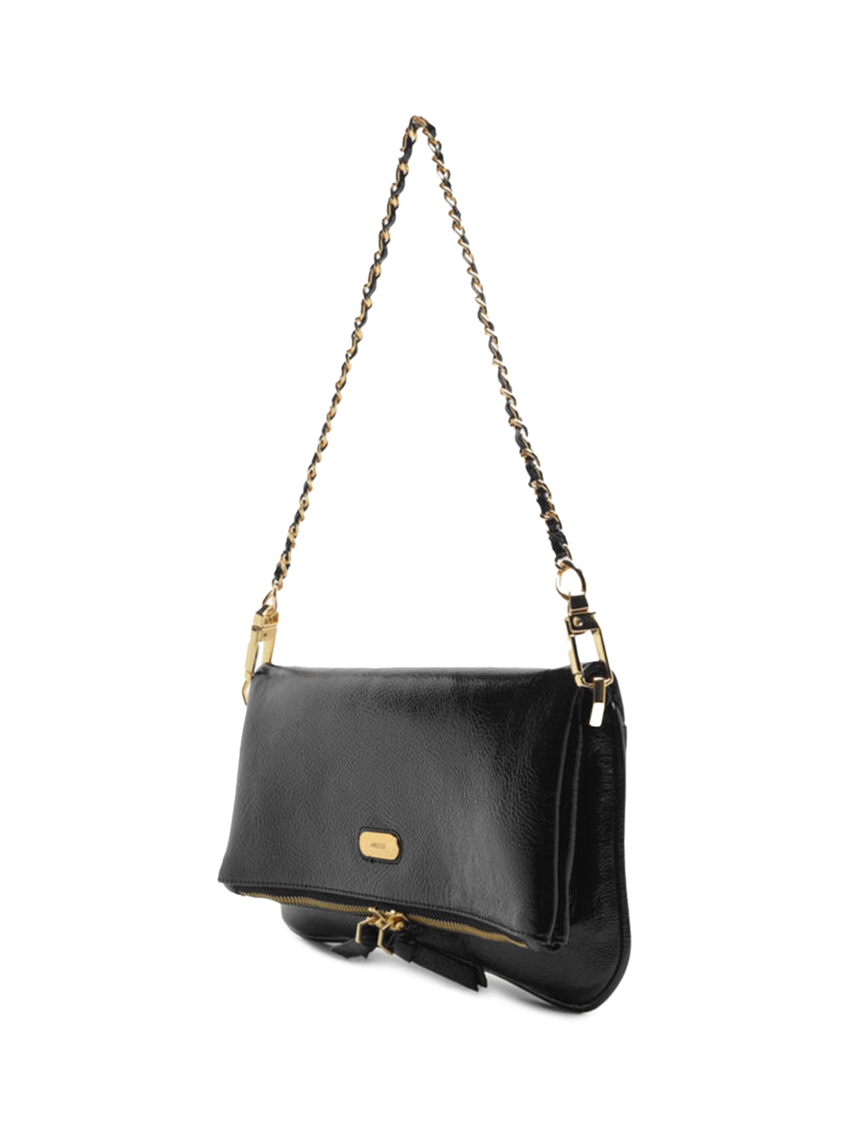 Bolsa Feminina Tiracolo Couro Média Dobrável Preto Arezzo