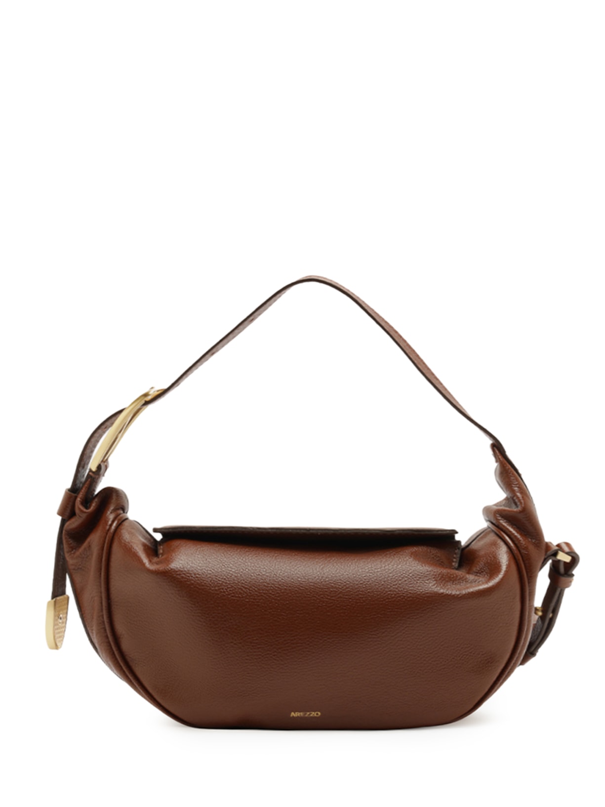 Bolsa Feminina Tiracolo Couro Média Metais Dourados Marrom Arezzo