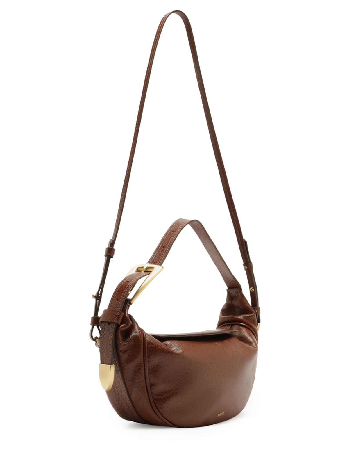 Bolsa Feminina Tiracolo Couro Média Metais Dourados Marrom Arezzo