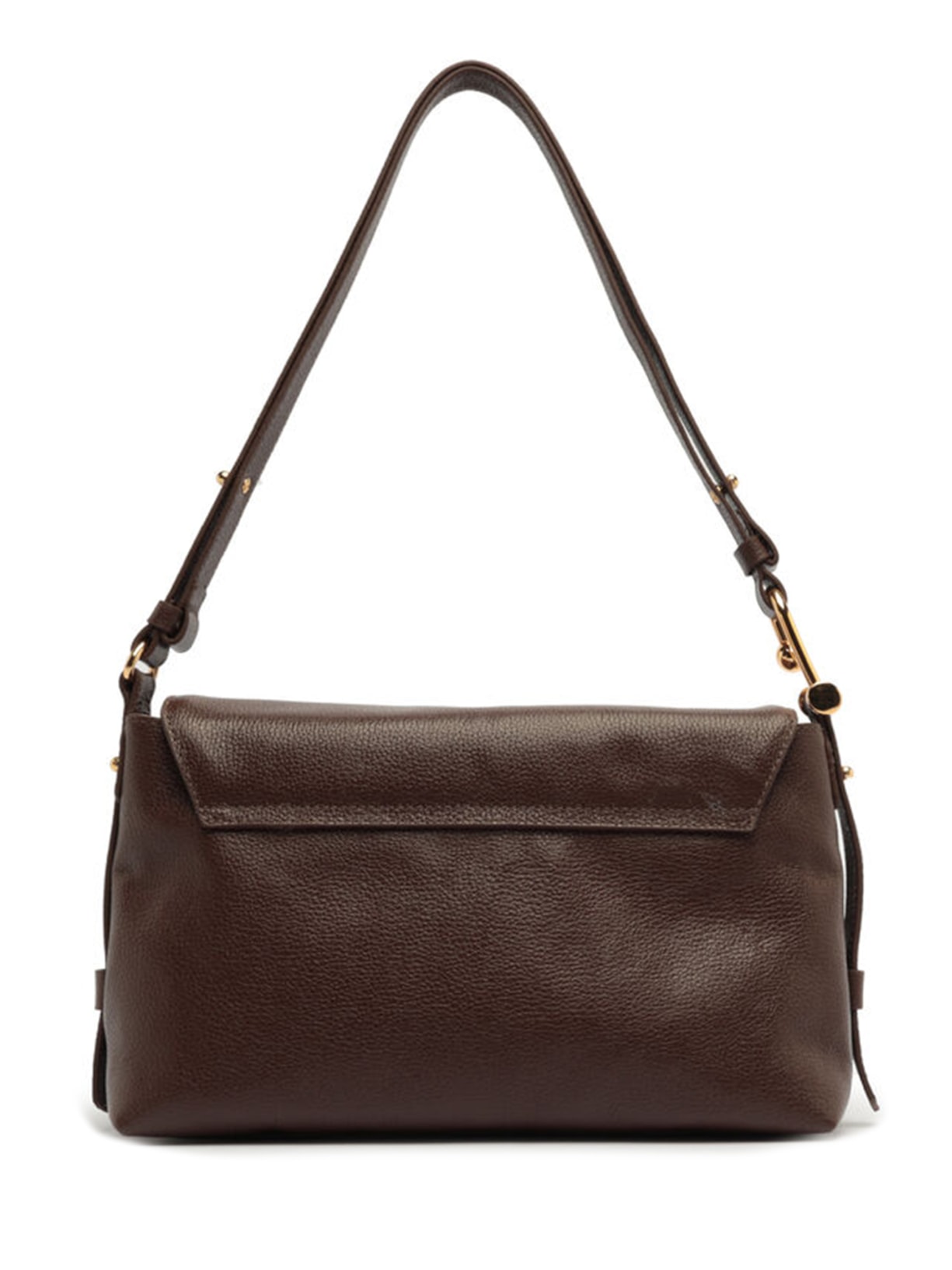 Bolsa Feminina Tiracolo Couro Média Metal Alça Marrom Arezzo