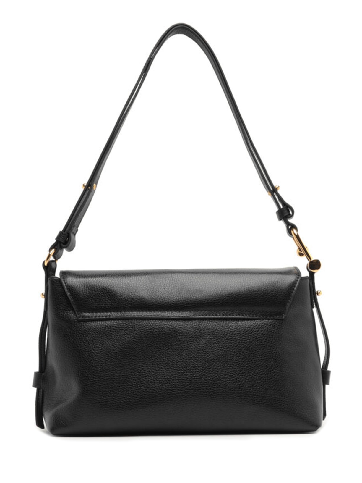 Bolsa Feminina Tiracolo Couro Média Metal Alça Preto Arezzo