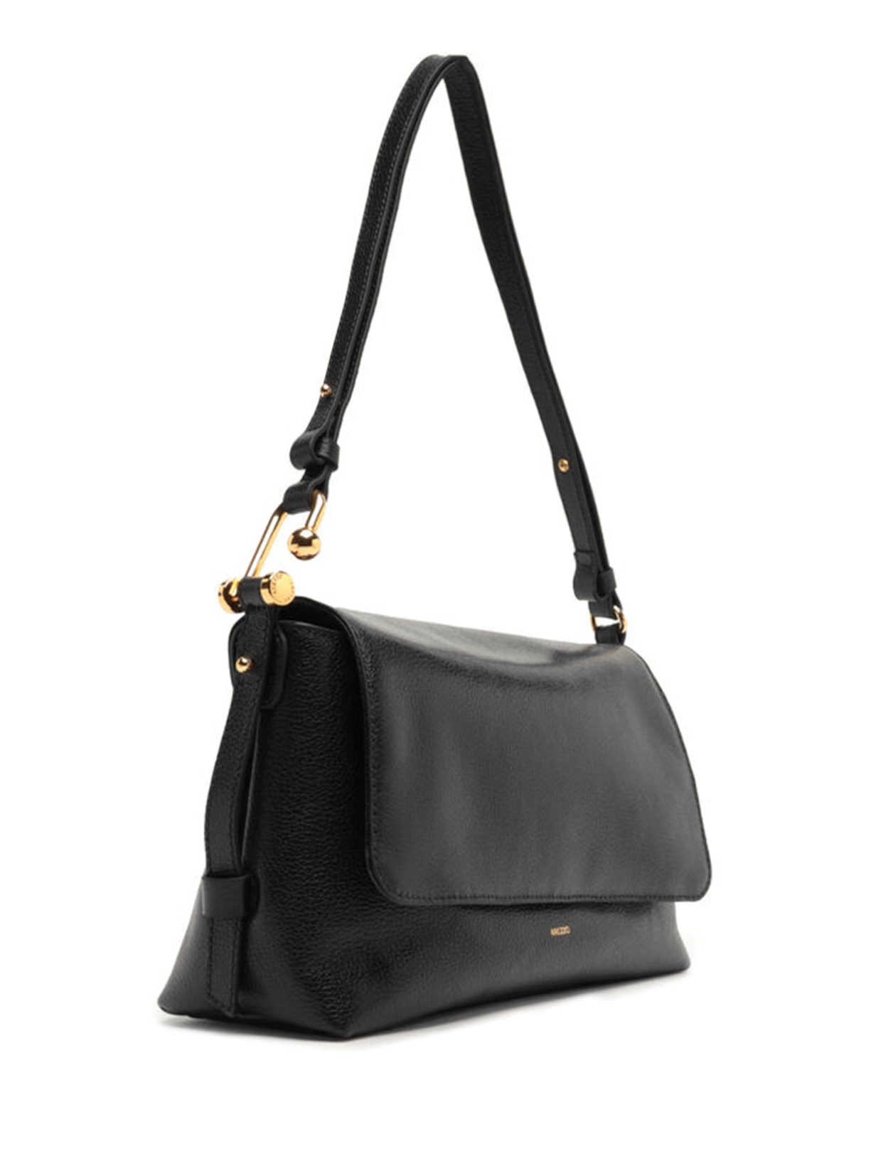 Bolsa Feminina Tiracolo Couro Média Metal Alça Preto Arezzo