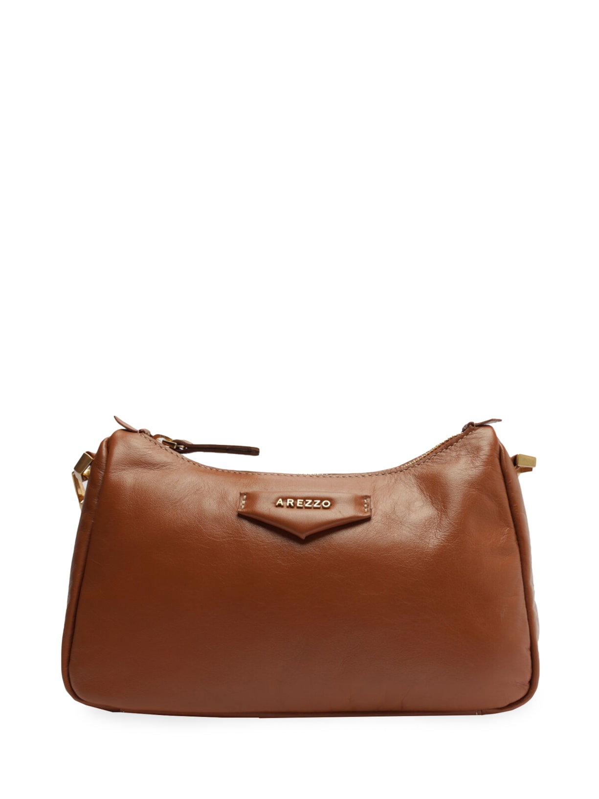 Bolsa Feminina Tiracolo Couro Média Tag - Marrom