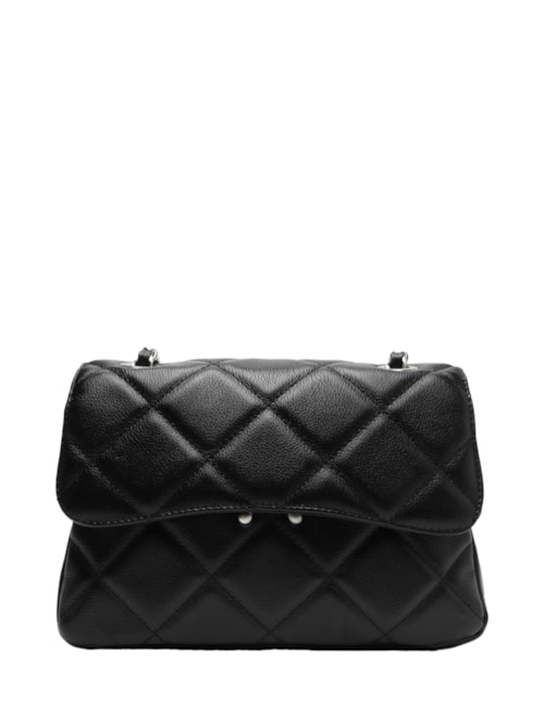 Bolsa Feminina Tiracolo Couro Mizz Média - Preto