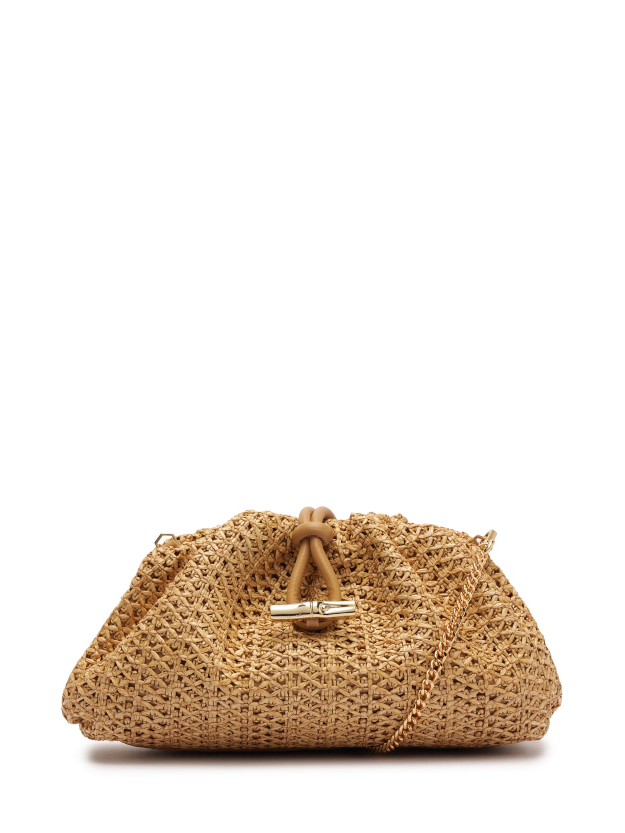 Bolsa Feminina Tiracolo Couro Palha Isla Média - Bege
