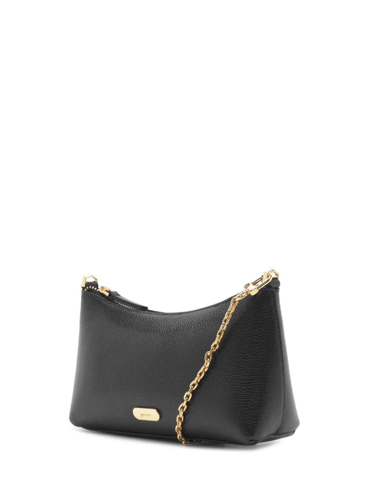 Bolsa Feminina Tiracolo Couro Pequena Corrente Preto Arezzo