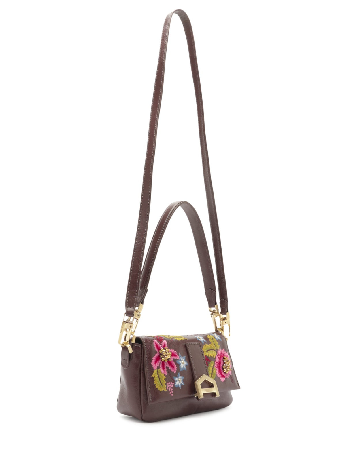 Bolsa Feminina Tiracolo Couro Pequena Marrom Arezzo