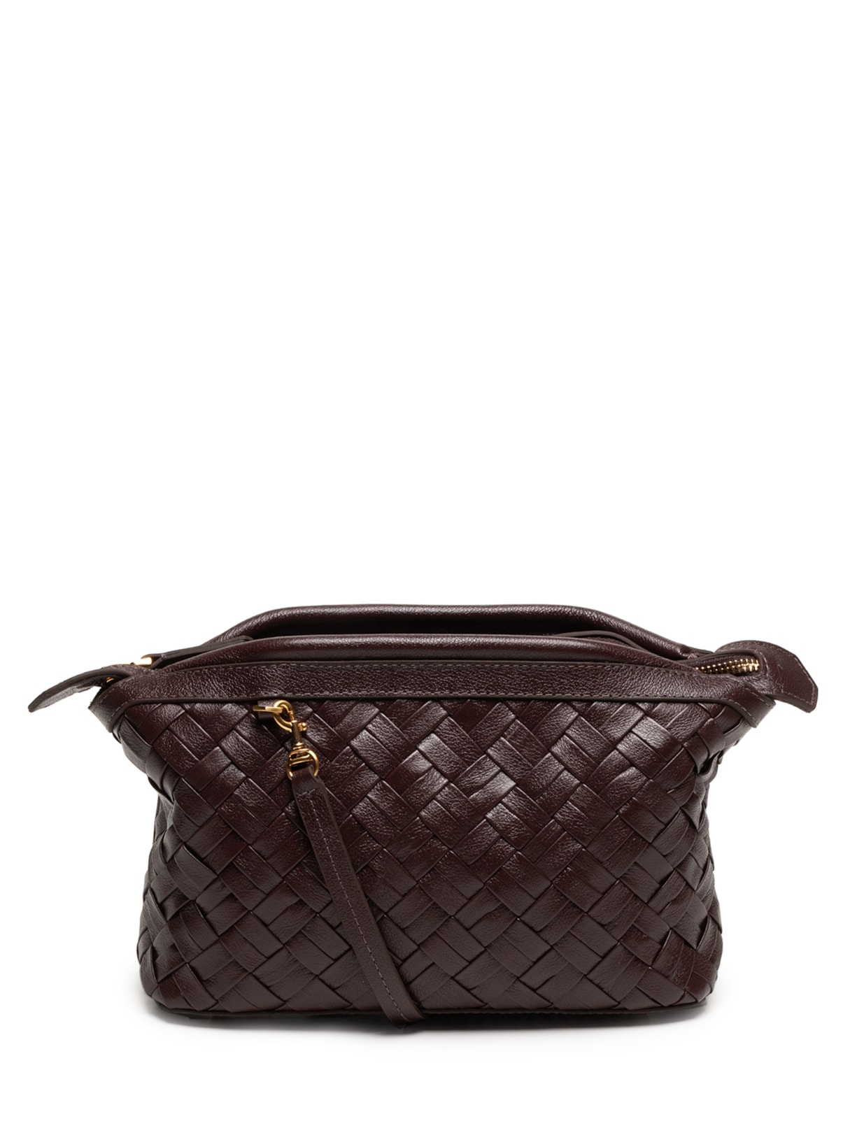 Bolsa Feminina Tiracolo Couro Pequena Tressê Maxi - Marrom