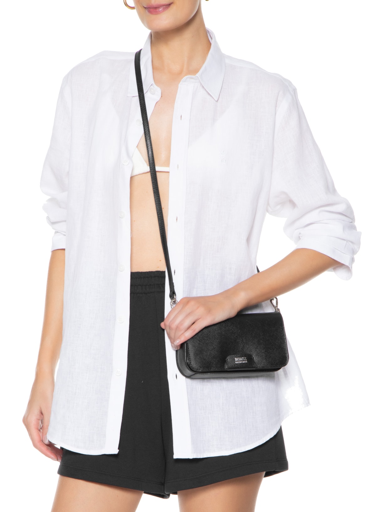 Bolsa Feminina Tiracolo Couro Preto Schutz