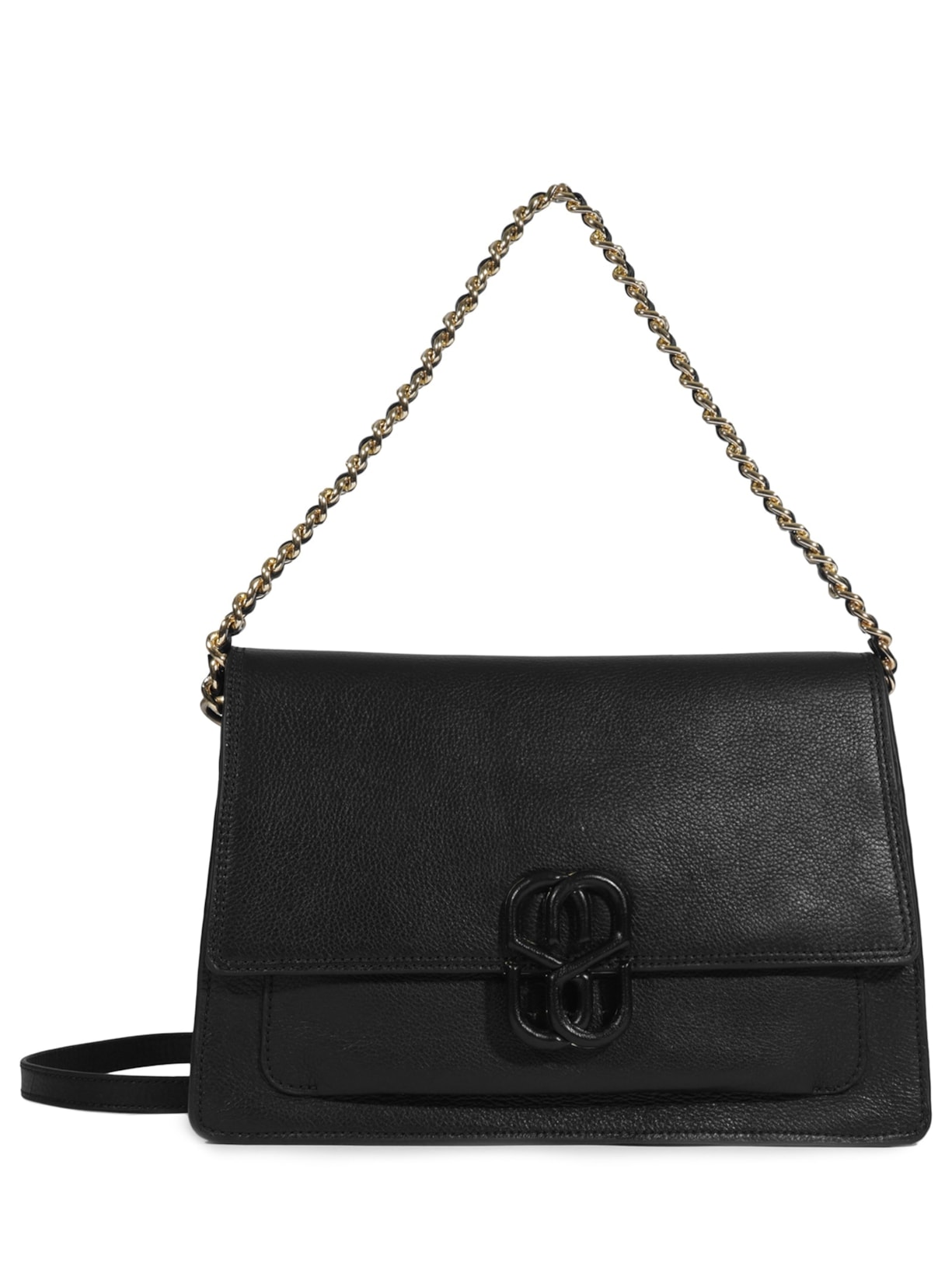 Bolsa Feminina Tiracolo Couro - Preto