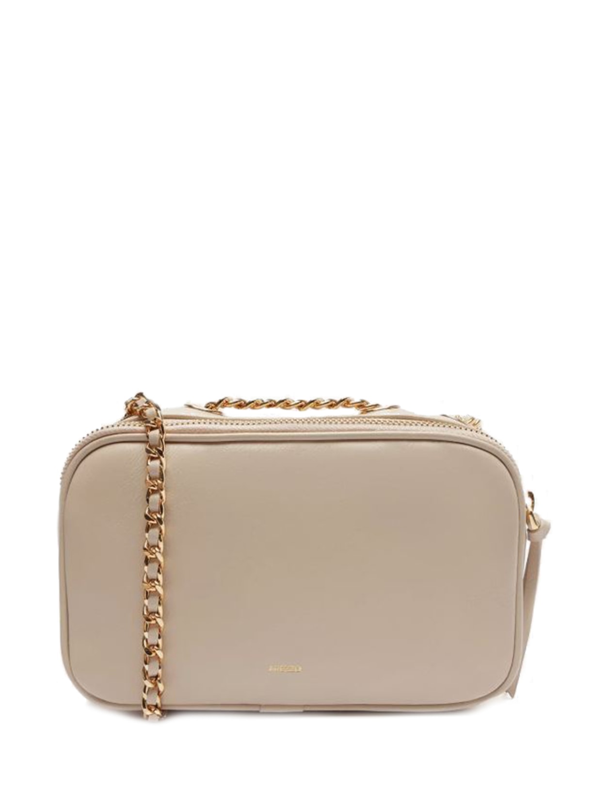 Bolsa Feminina Tiracolo Couro Snake Pequena Zíper Bege Arezzo