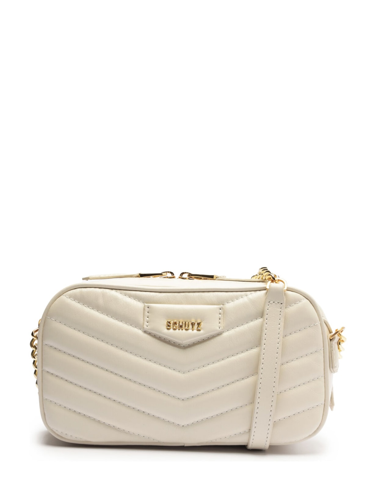 Bolsa Feminina Tiracolo Cowper Couro Off White Schutz