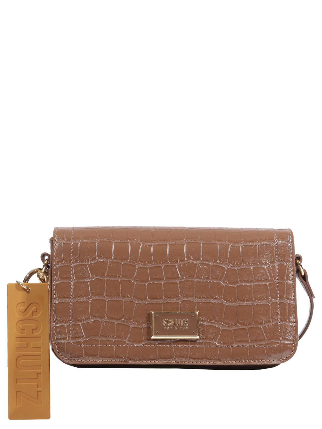 Bolsa Feminina Tiracolo Croco - Marrom