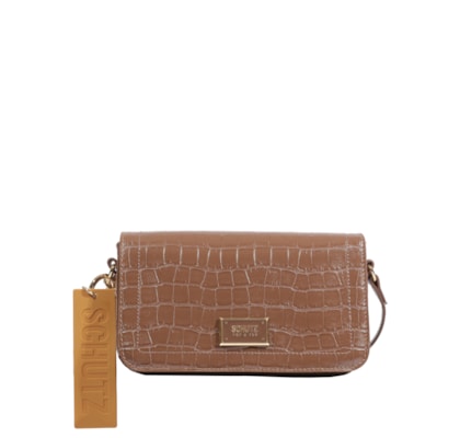 Bolsa Feminina Tiracolo Croco - Marrom