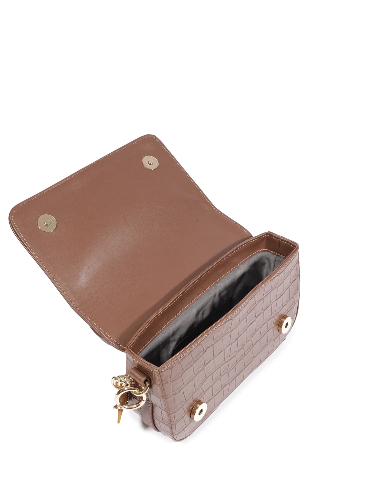 Bolsa Feminina Tiracolo Croco Marrom Schutz