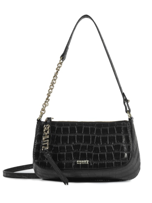 Bolsa Feminina Tiracolo Croco - Preto