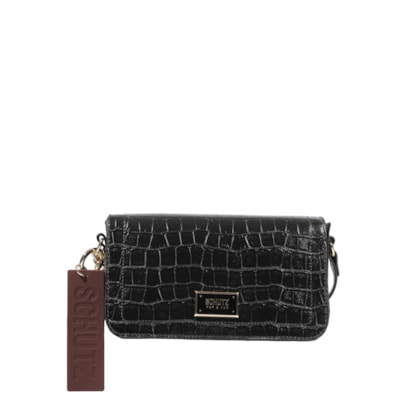 Bolsa Feminina Tiracolo Croco - Preto