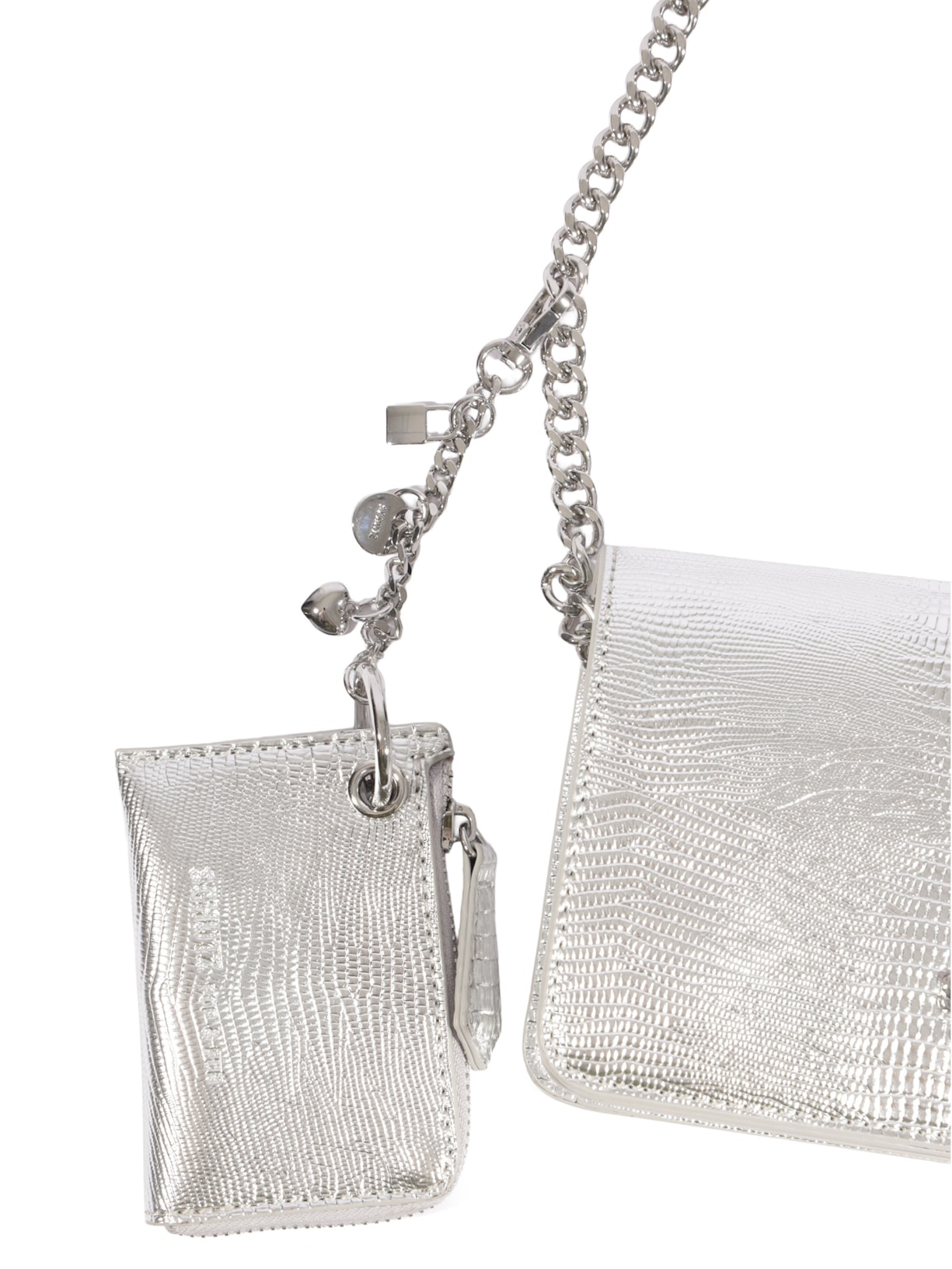 Bolsa Feminina Tiracolo Crossbody Sophia Pequena Prateado Schutz