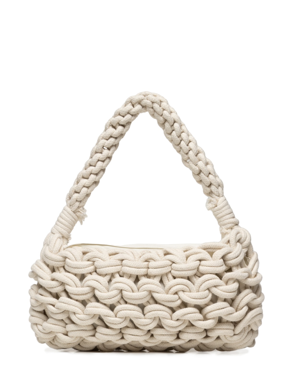 Bolsa Feminina Tiracolo de Croche Branco Basiq
