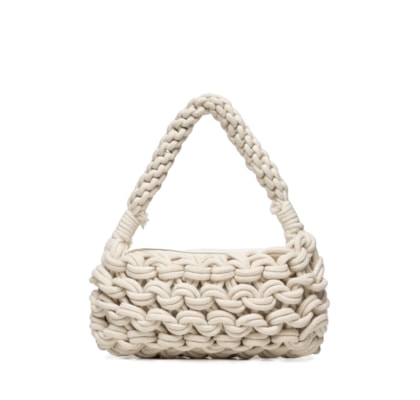 Bolsa Feminina Tiracolo de Croche - Branco