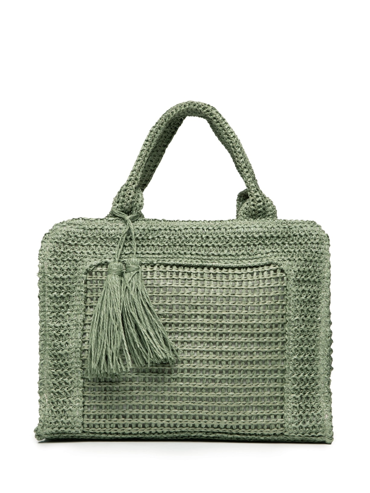 Bolsa Feminina Tiracolo de Palha - Verde