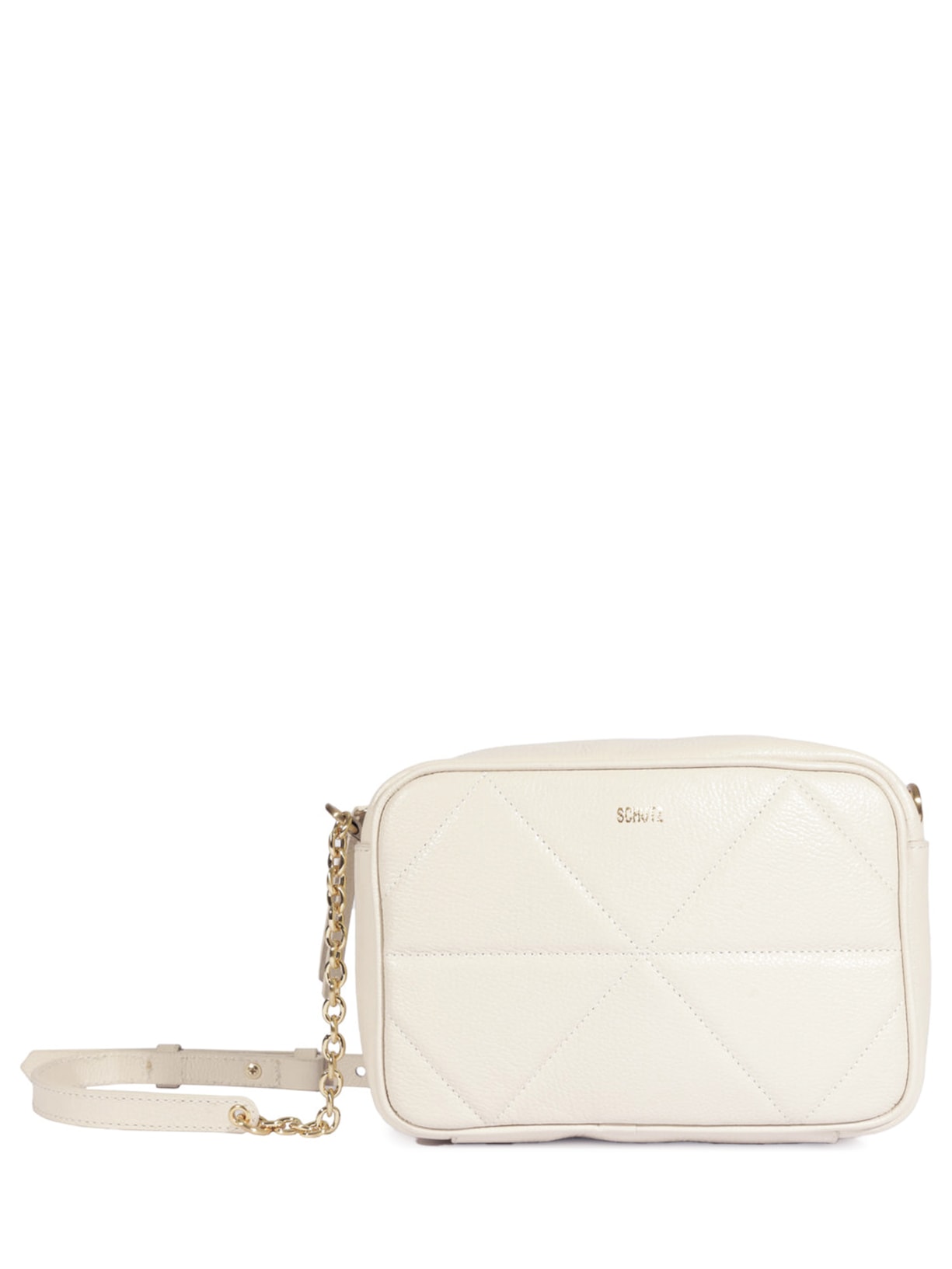 Bolsa Feminina Tiracolo Detalhe Alça Corrente Branco Schutz