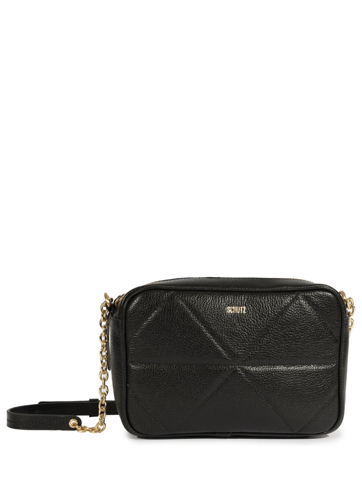 Bolsa Feminina Tiracolo Detalhe Alça Corrente - Preto