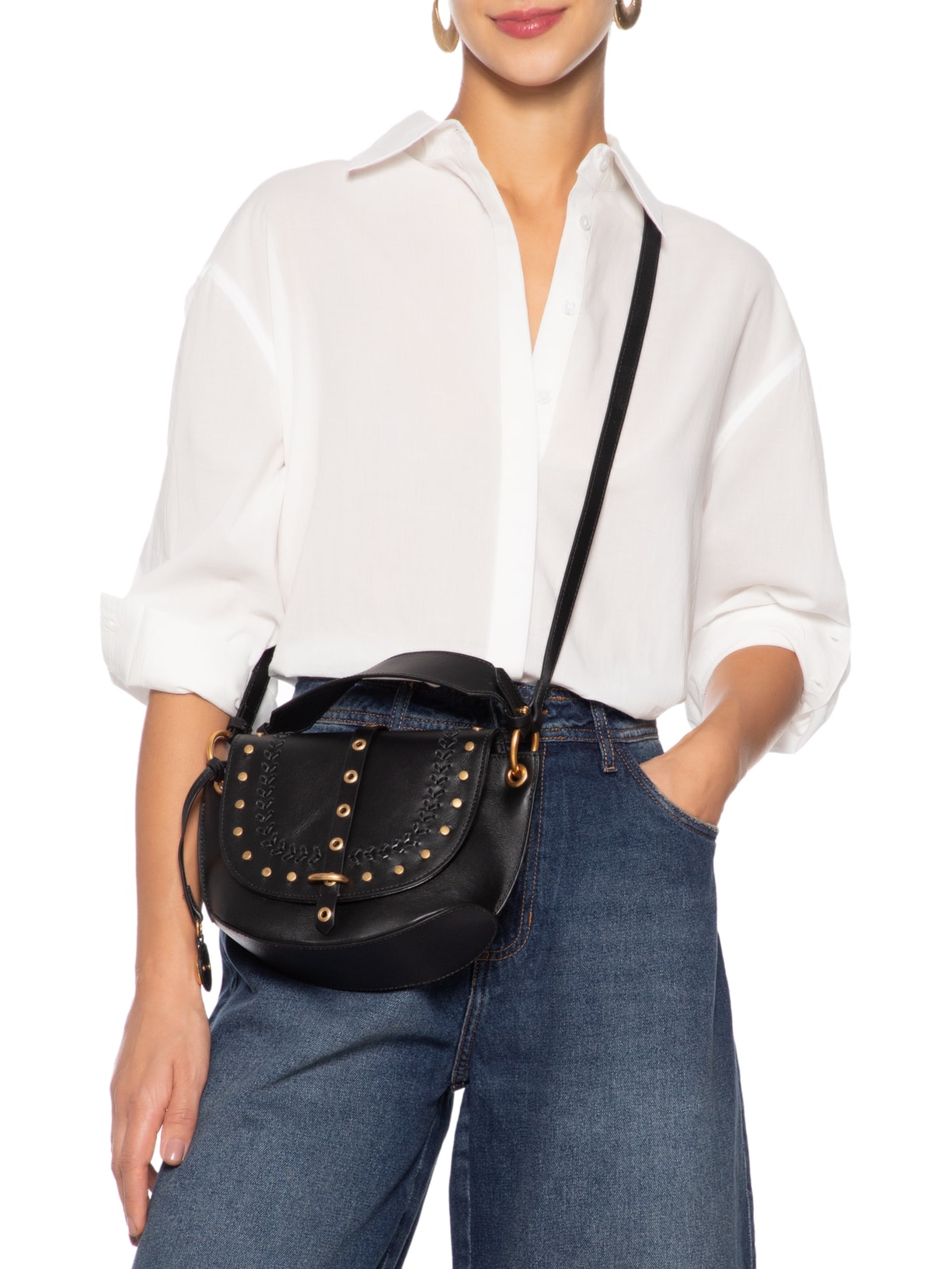 Bolsa Feminina Tiracolo Gaya Pequena Preto Vicenza