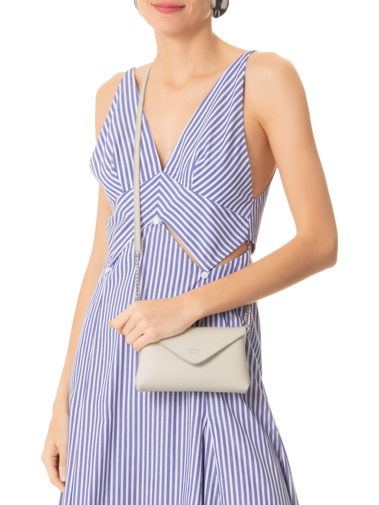 Bolsa Feminina Tiracolo Giorno Pequena Envelope Branco Arezzo