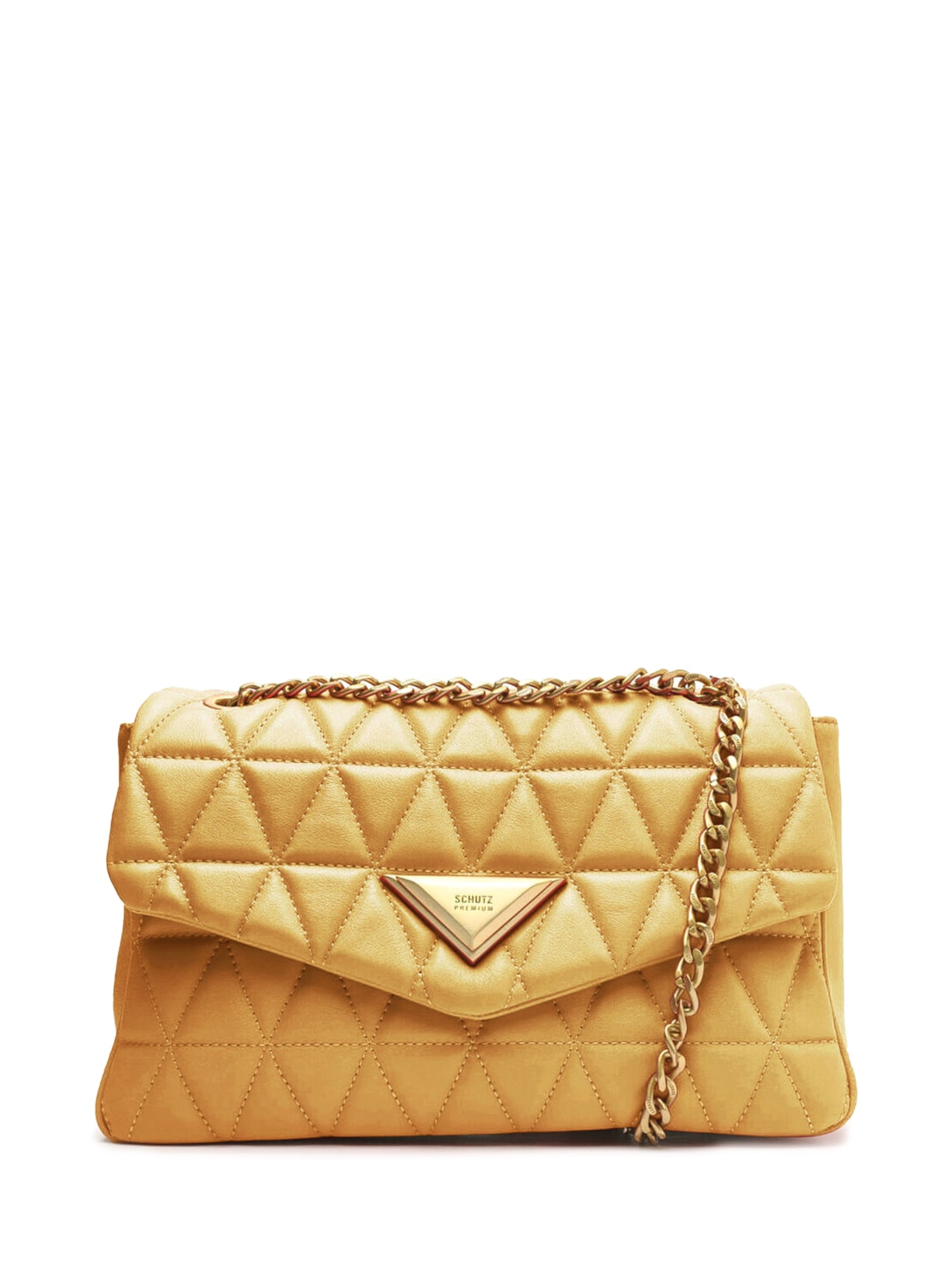 Bolsa Feminina Tiracolo Grande 944 Couro - Dourado