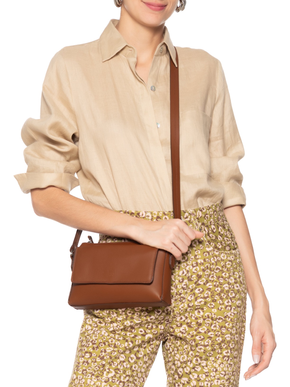 Bolsa Feminina Tiracolo Liah Couro Marrom Schutz