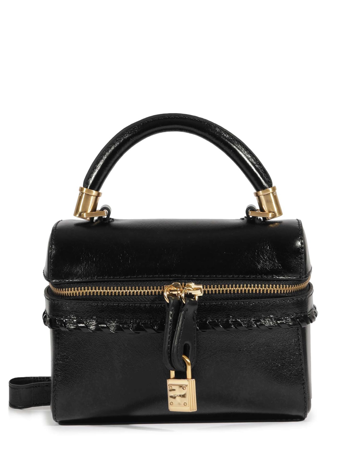 Bolsa Feminina Tiracolo Lorena Top Handle Couro - Preto