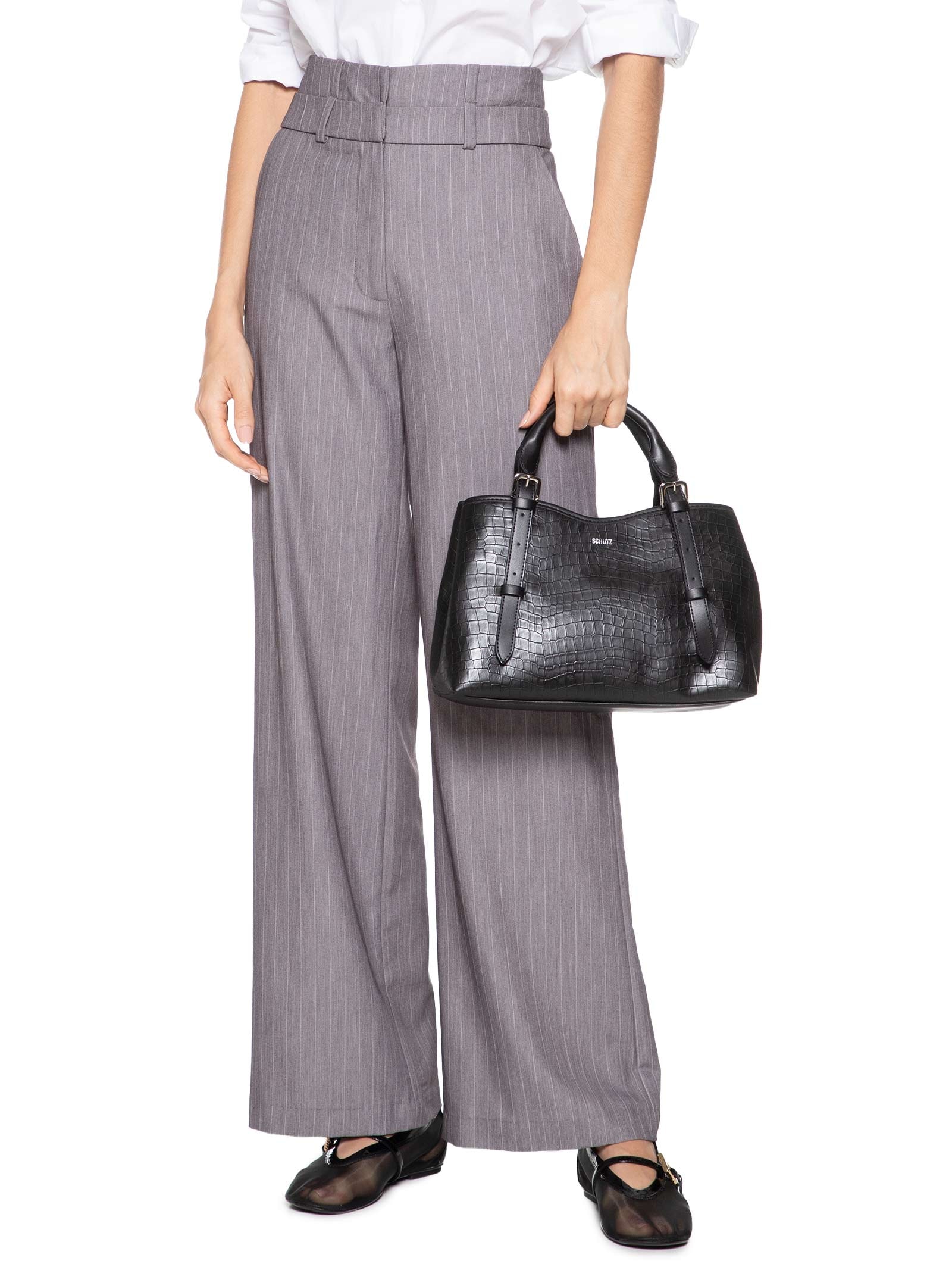 Schutz - Bolsa Feminina Tiracolo Maeve Croco - Preto