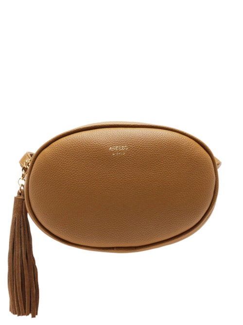Bolsa Feminina Tiracolo Média Arredondada Barbicacho - Marrom