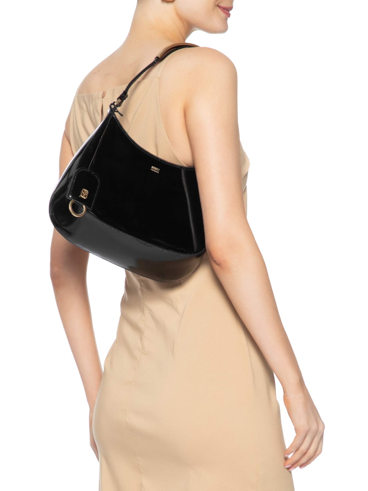 Bolsa Feminina Tiracolo Média Couro Preto Schutz