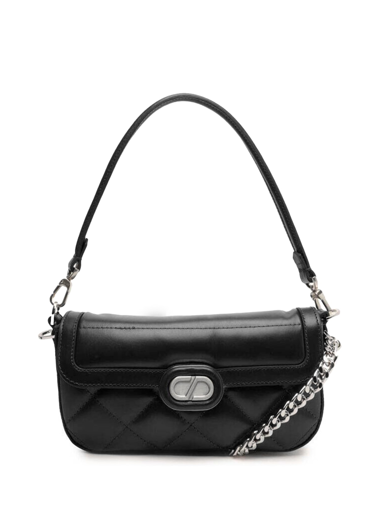 Bolsa Feminina Tiracolo Média Dazzle Couro Matelassê - Preto