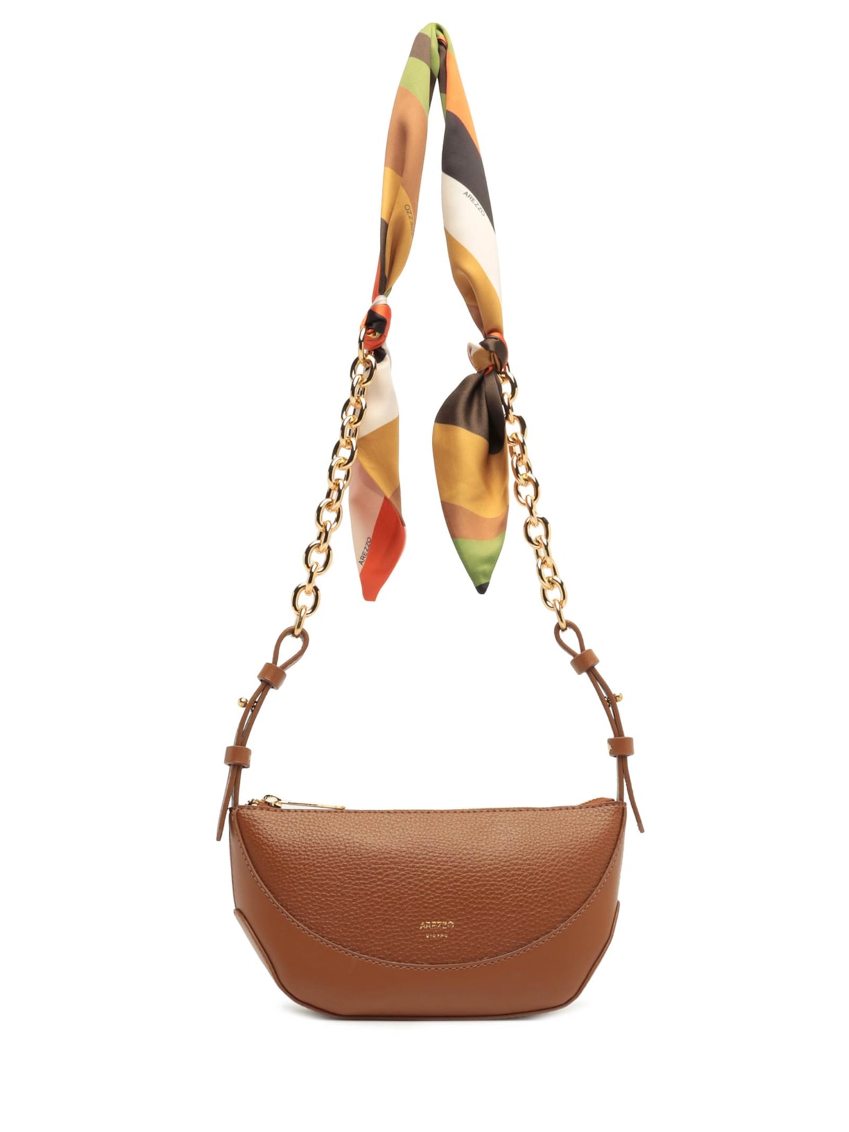 Bolsa Feminina Tiracolo Média Lenço Marrom Arezzo