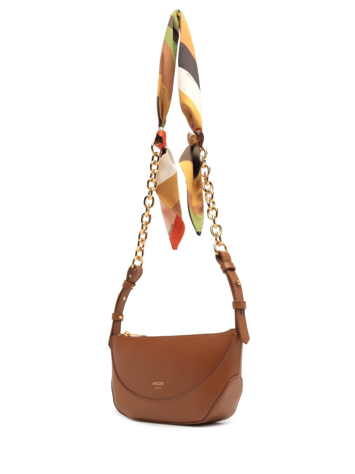 Bolsa Feminina Tiracolo Média Lenço Marrom Arezzo