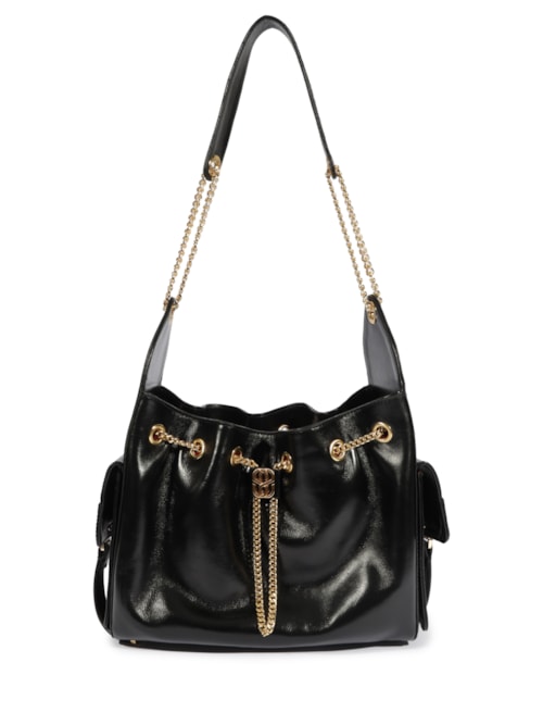 Bolsa Feminina Tiracolo Média Lilibet Couro - Preto