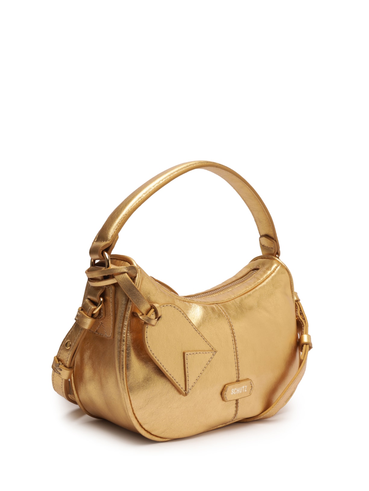Bolsa Feminina Tiracolo Média Mia Couro Dourado Schutz