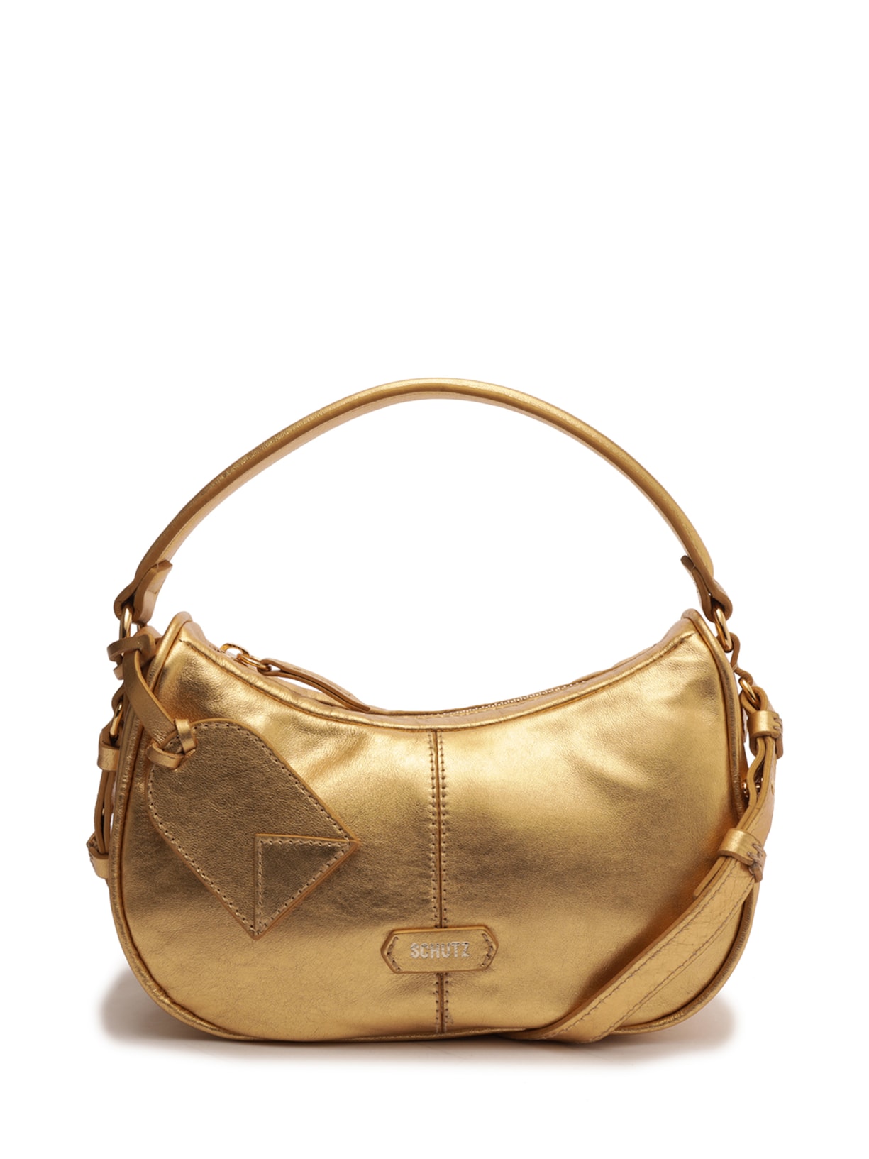 Bolsa Feminina Tiracolo Média Mia Couro Dourado Schutz